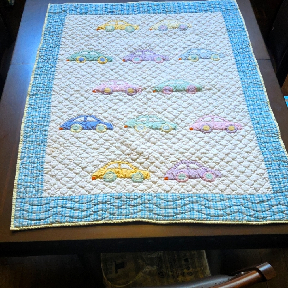 Colorful Car Patterned Quilt. Perfect For A Baby Boy's Room!